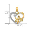 10K w/Rhodium Angel in Heart w/ Star Pendant