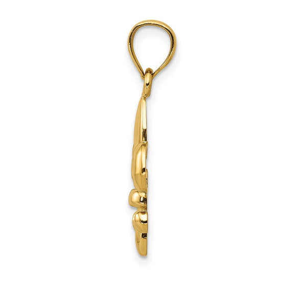 Gold Polished Flue de lis Pendants