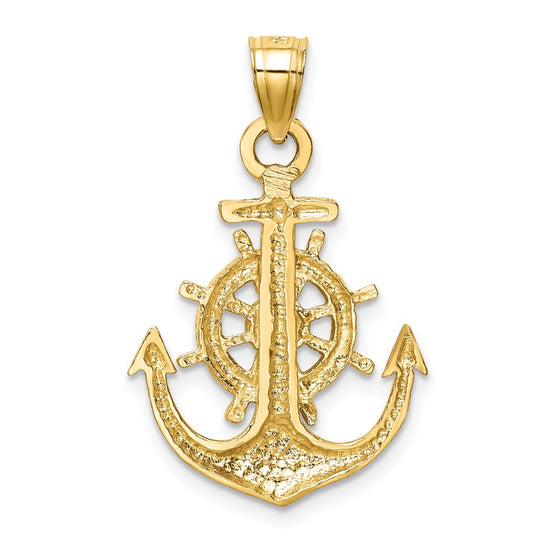 Gold Polished Anchor and Wheel Pendants