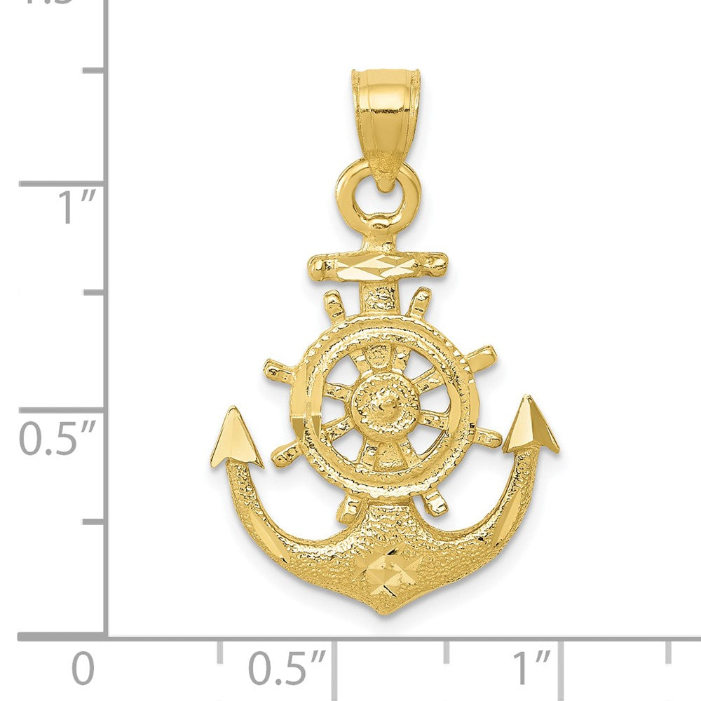 Gold Polished Anchor and Wheel Pendants