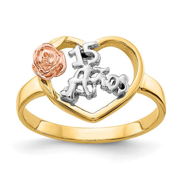 Gold Polished 15 Anos Rings