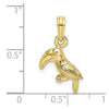 10K 3-D Textured/Polished Toucan Bird Charm