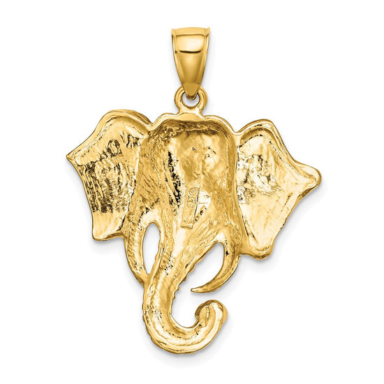 10K 2-D Elephant Head w/ Twisted Trunk Charm