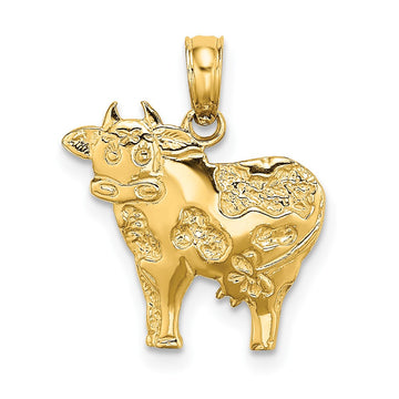 Gold Polished Cow Pendants