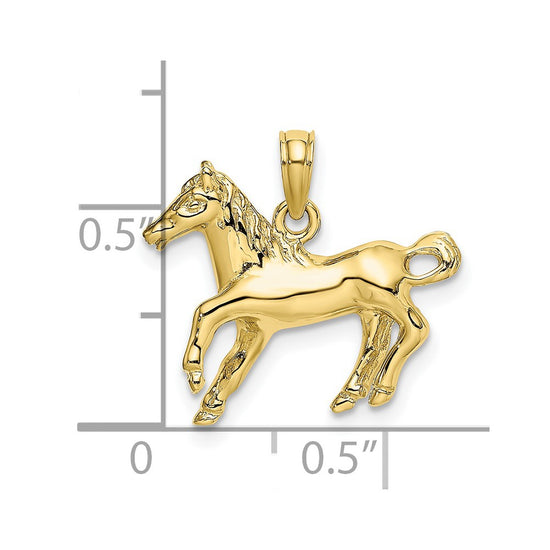 Gold Polished Horse Pendants