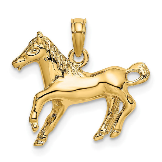 Gold Polished Horse Pendants