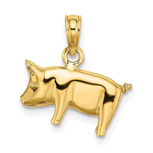 Gold Polished Farm Animal Pendants