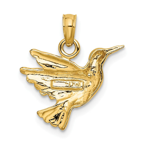 Gold Polished Hummingbird Pendants