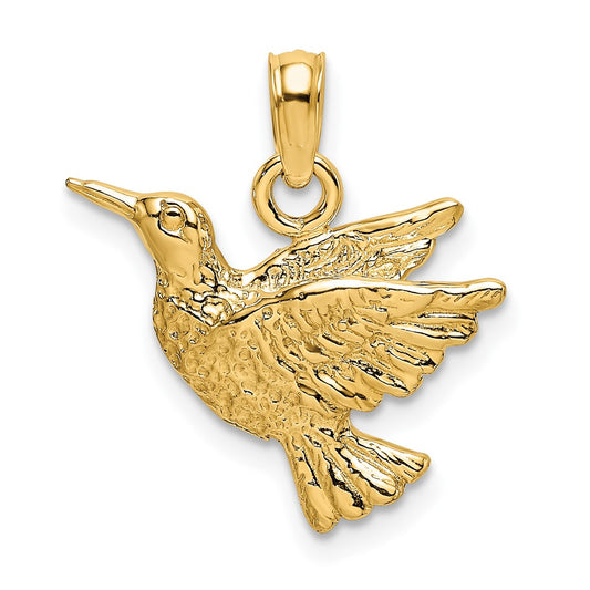 Gold Polished Hummingbird Pendants