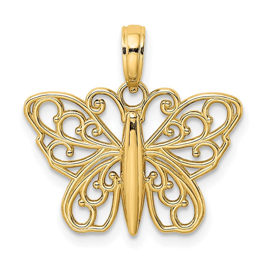 Gold Polished Butterfly PendantsK