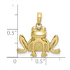 10K Textured Sitting Frog Charm