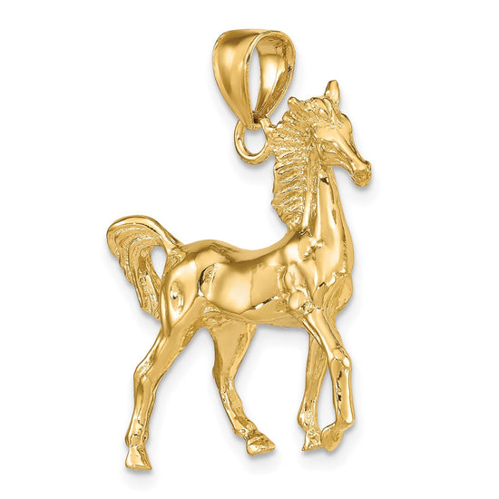 Gold Polished Horse Pendants