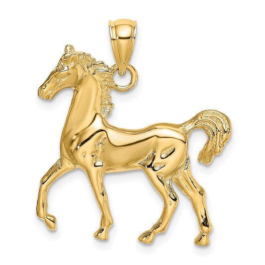 Gold Polished Horse Pendants