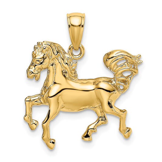 Gold Polished Horse Pendants