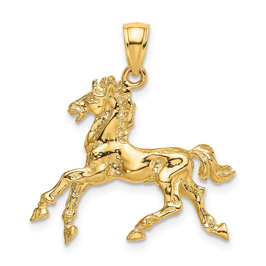 Gold Polished Horse Pendants