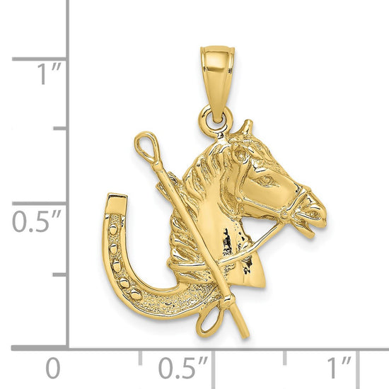 Gold Polished Horse Pendants