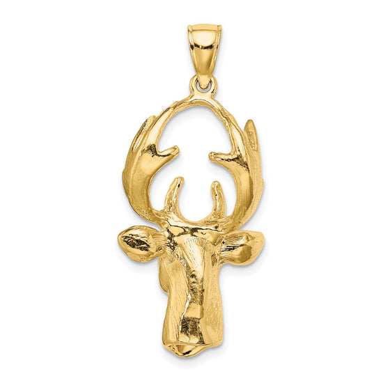 10K 3-D Deer Head Charm