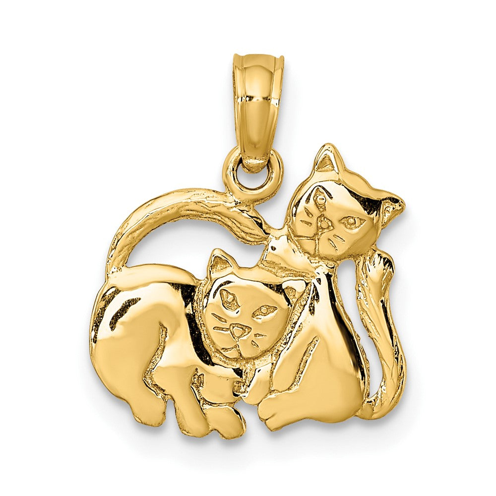 Gold Polished Cat Pendants