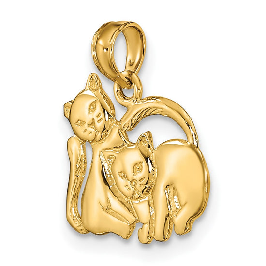 Gold Polished Cat Pendants