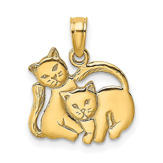 Gold Polished Cat Pendants