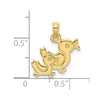 Gold 3D two Duck Charm