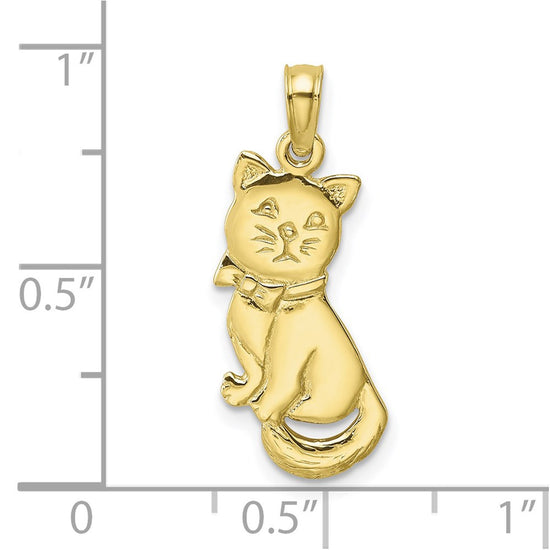 Gold Polished Cat Pendants