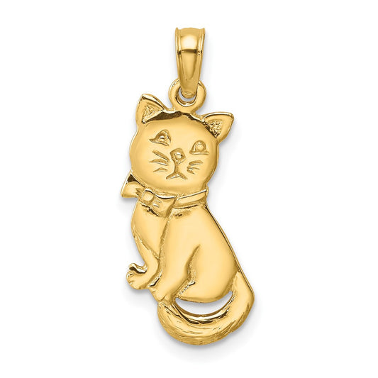 Gold Polished Cat Pendants