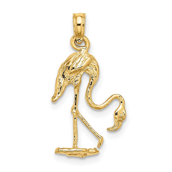 Gold Polished Flamingo Pendants