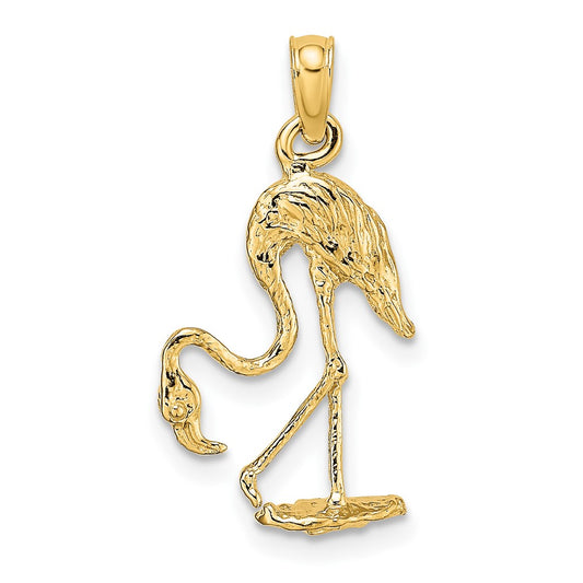 Gold Polished Flamingo Pendants