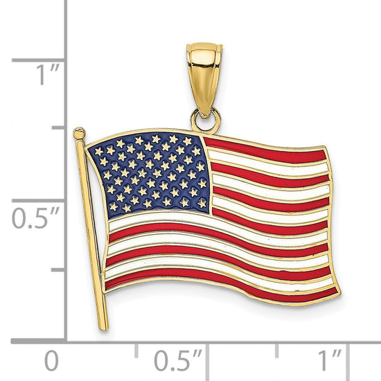 Gold Polished Flag Pendants