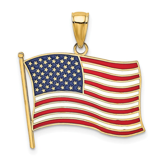 Gold Polished Flag Pendants