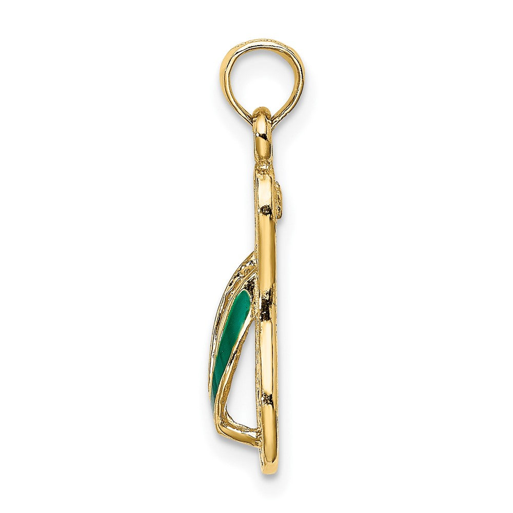 Gold Polished Flip-flop Pendant