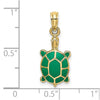 10K w/ Green Enamel Tortoise Charm