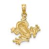 10k Green Enameled Small Frog Charm