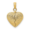 10K 3-D Reversible Heart Opens Charm