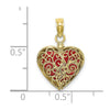 10K 3-D Reversible Heart Opens Charm