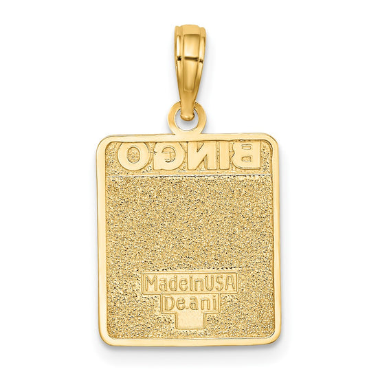 10K w/ Enamel Bingo Card Charm