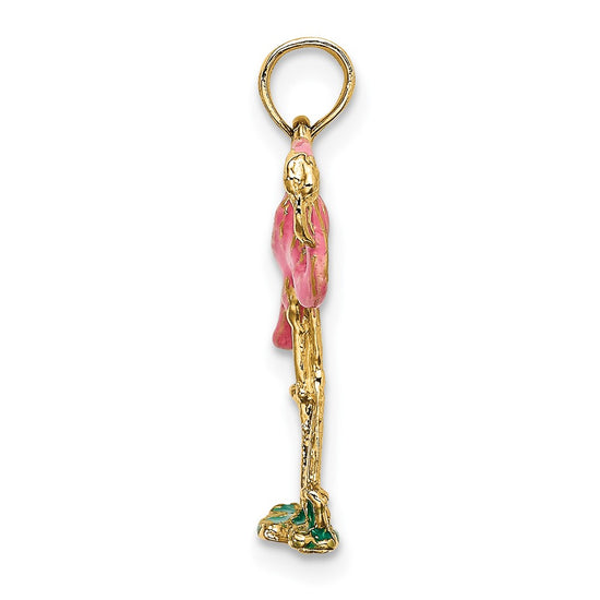 Gold Polished Flamingo Pendants