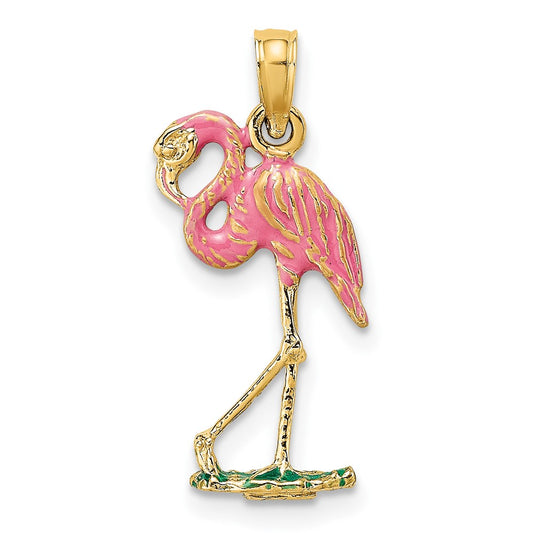 Gold Polished Flamingo Pendants