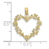 10K Cut-Out Floral Heart Charm