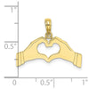 10K Hands Forming a Heart Charm