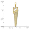 10K 3-D Flat Hand Saw Charm
