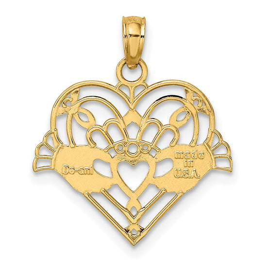 Gold Polished Claddagh Pendants