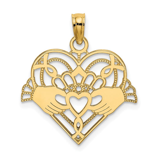 Gold Polished Claddagh Pendants