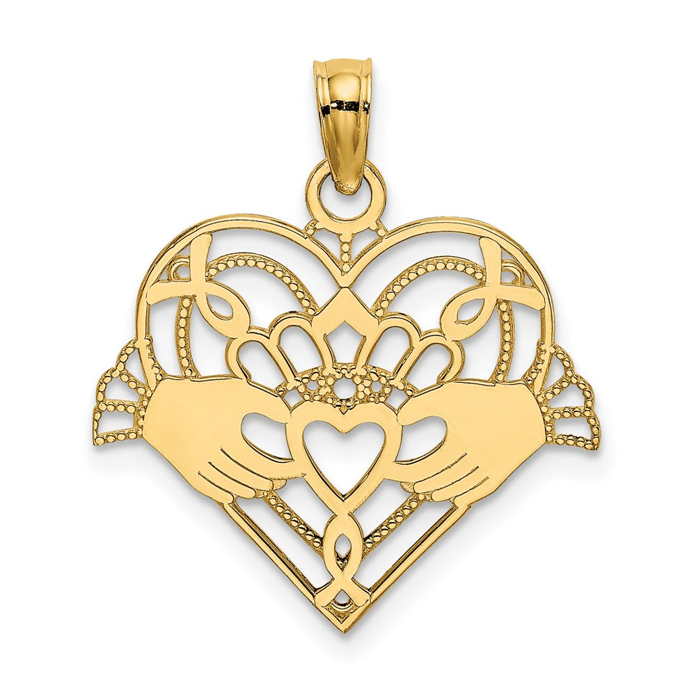 Gold Polished Claddagh Pendants