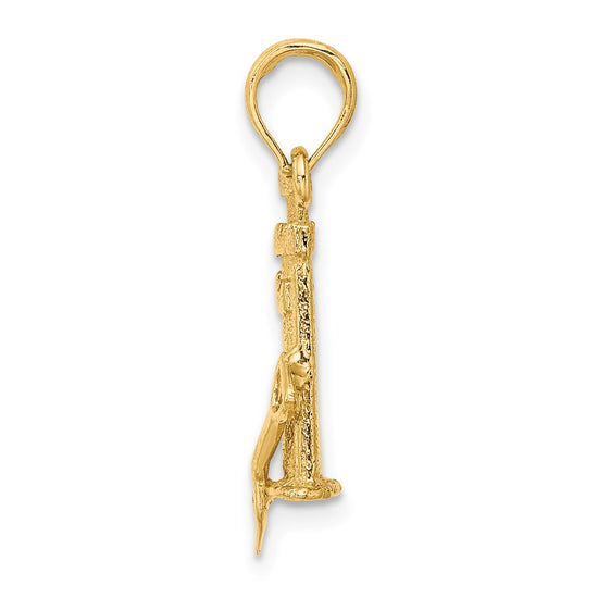 Gold Polished Sand Castle Pendant