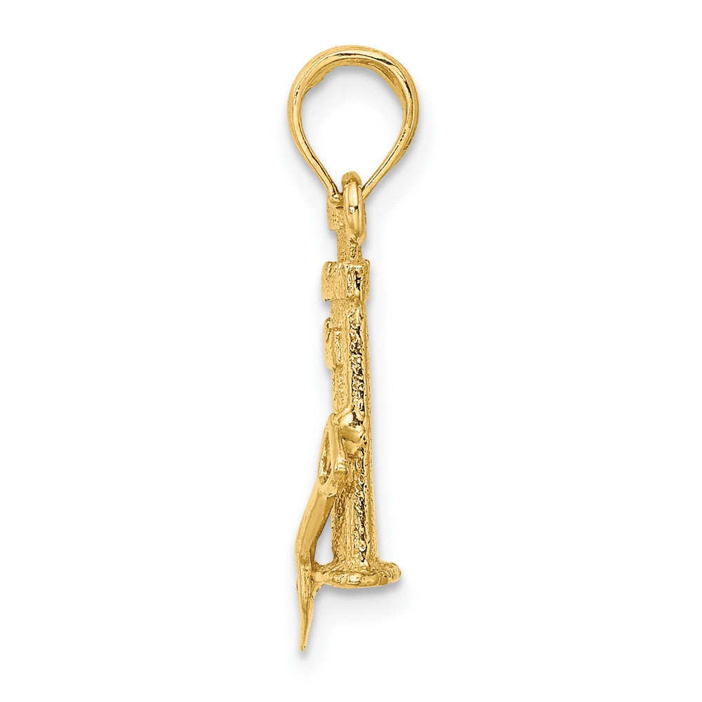 Gold Polished Sand Castle Pendant