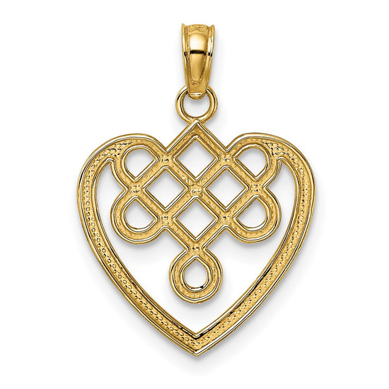 10K Small Celtic Knot Heart Charm