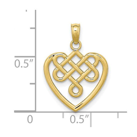 10K Small Celtic Knot Heart Charm