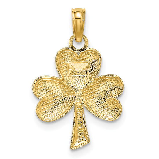 Gold Polished Clover Pendant